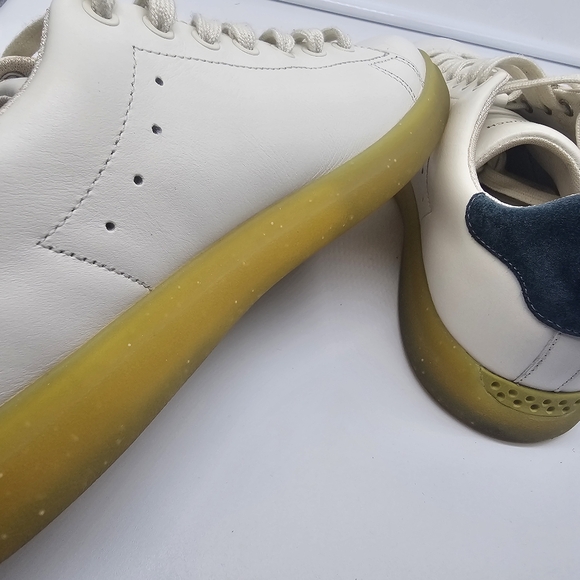 TORY BURCH Howell Court Ivory Leather Contrast Sole Sneakers sz 10 - Picture 10 of 14